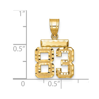14k Yellow Gold Small Diamond-Cut Number 83 Charm