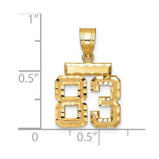 14k Yellow Gold Small Diamond-Cut Number 83 Charm