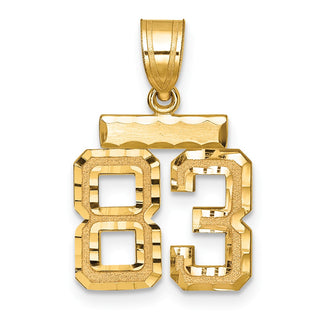 14k Yellow Gold Small Diamond-Cut Number 83 Charm