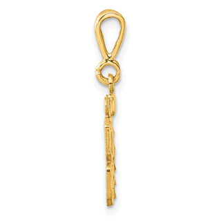 14k Yellow Gold Small Diamond-Cut Number 84 Charm
