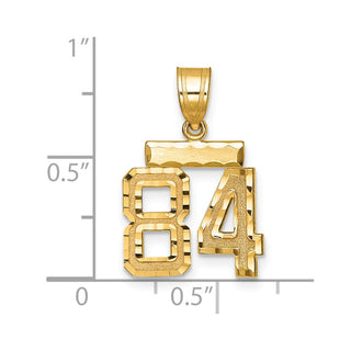 14k Yellow Gold Small Diamond-Cut Number 84 Charm