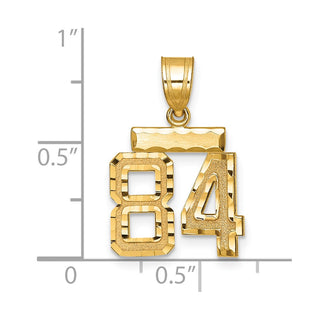 14k Yellow Gold Small Diamond-Cut Number 84 Charm