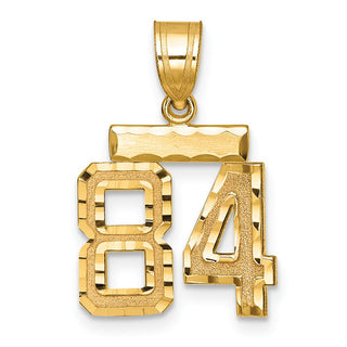 14k Yellow Gold Small Diamond-Cut Number 84 Charm