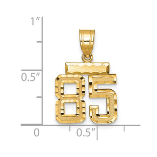 14k Yellow Gold Small Diamond-Cut Number 85 Charm