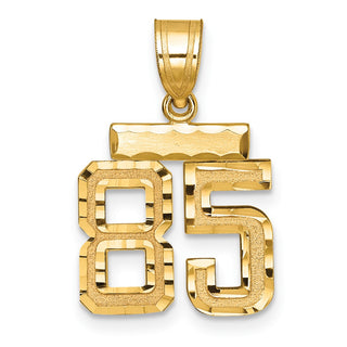 14k Yellow Gold Small Diamond-Cut Number 85 Charm