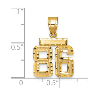 14k Yellow Gold Small Diamond-Cut Number 86 Charm