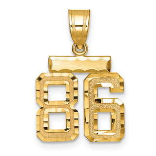 14k Yellow Gold Small Diamond-Cut Number 86 Charm
