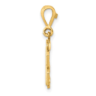 14k Yellow Gold Small Diamond-Cut Number 87 Charm