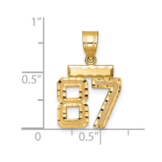 14k Yellow Gold Small Diamond-Cut Number 87 Charm