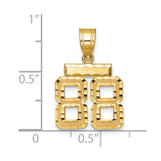 14k Yellow Gold Small Diamond-Cut Number 88 Charm