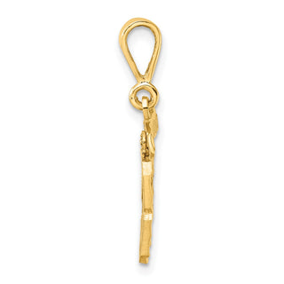 14k Yellow Gold Small Diamond-Cut Number 89 Charm