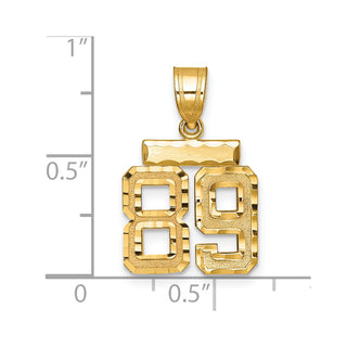 14k Yellow Gold Small Diamond-Cut Number 89 Charm
