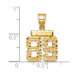 14k Yellow Gold Small Diamond-Cut Number 89 Charm
