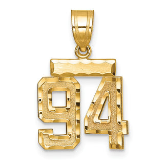 14k Yellow Gold Small Diamond-Cut Number 94 Charm