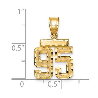 14k Yellow Gold Small Diamond-Cut Number 95 Charm