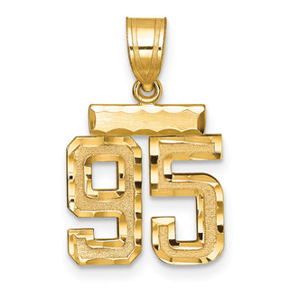14k Yellow Gold Small Diamond-Cut Number 95 Charm
