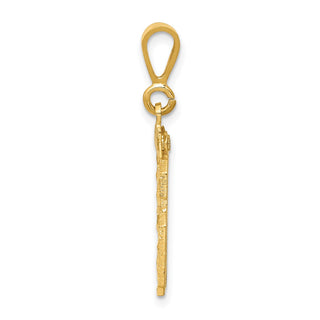14k Yellow Gold Small Diamond-Cut Number 96 Charm