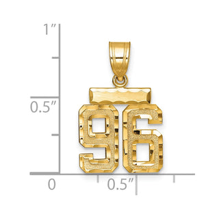14k Yellow Gold Small Diamond-Cut Number 96 Charm