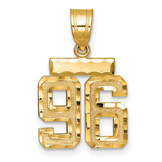 14k Yellow Gold Small Diamond-Cut Number 96 Charm