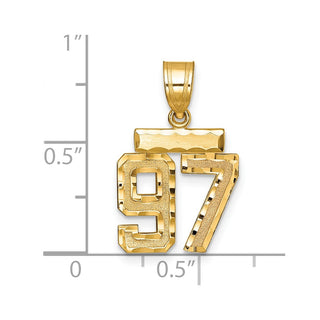 14k Yellow Gold Small Diamond-Cut Number 97 Charm