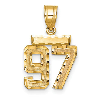 14k Yellow Gold Small Diamond-Cut Number 97 Charm