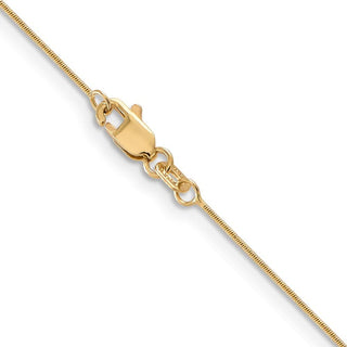 24" 14K Yellow Gold 24 inch .65mm Round Snake with Lobster Clasp Chain