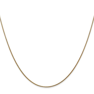 24" 14K Yellow Gold 24 inch .8mm Round Snake with Lobster Clasp Chain