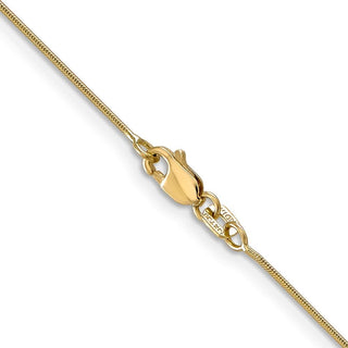 14" 14K Yellow Gold 14 inch .8mm Round Snake with Lobster Clasp Chain