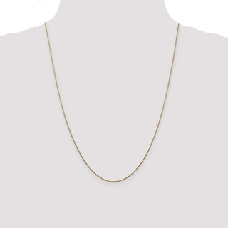 24" 14K Yellow Gold 24 inch .8mm Round Snake with Lobster Clasp Chain