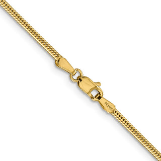 18" 14k Yellow Gold 1.85mm Round Snake Chain Necklace