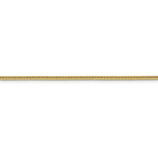 30" 14k Yellow Gold 1.85mm Round Snake Chain Necklace