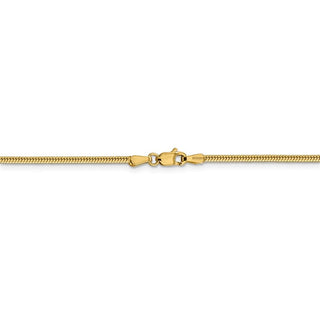 16" 14k Yellow Gold 1.85mm Round Snake Chain Necklace