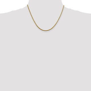18" 14k Yellow Gold 1.85mm Round Snake Chain Necklace