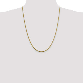 24" 14k Yellow Gold 1.85mm Round Snake Chain Necklace
