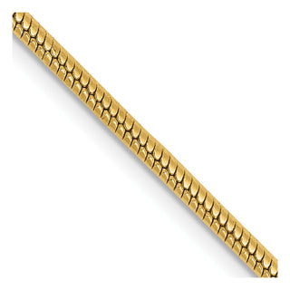 18" 14k Yellow Gold 1.85mm Round Snake Chain Necklace