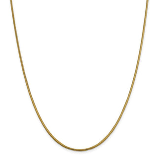 18" 14k Yellow Gold 1.85mm Round Snake Chain Necklace