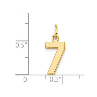 14k Yellow Gold Casted Small Polished Number 7 Charm