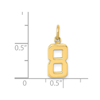 14k Yellow Gold Casted Small Polished Number 8 Charm