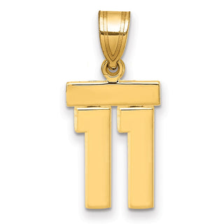 14k Yellow Gold Small Polished Number 11 Charm SP11