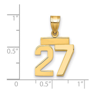 14k Yellow Gold Small Polished Number 27 Charm SP27