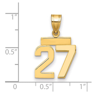 14k Yellow Gold Small Polished Number 27 Charm SP27