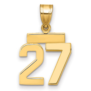 14k Yellow Gold Small Polished Number 27 Charm SP27