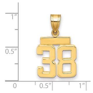 14k Yellow Gold Small Polished Number 38 Charm SP38