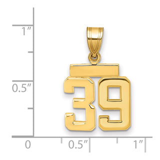 14k Yellow Gold Small Polished Number 39 Charm SP39