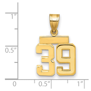 14k Yellow Gold Small Polished Number 39 Charm SP39