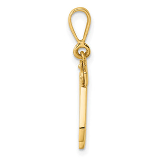 14k Yellow Gold Small Polished Number 42 Charm SP42