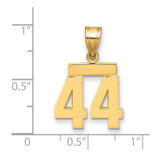 14k Yellow Gold Small Polished Number 44 Charm SP44