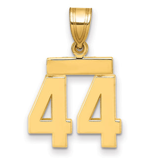 14k Yellow Gold Small Polished Number 44 Charm SP44