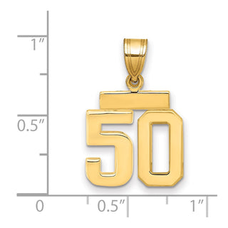 14k Yellow Gold Small Polished Number 50 Charm SP50