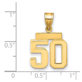14k Yellow Gold Small Polished Number 50 Charm SP50